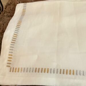 NEW KIM SEYBERT X BACCARAT HARMONIE NAPKINS SET OF 2 white linen metallic